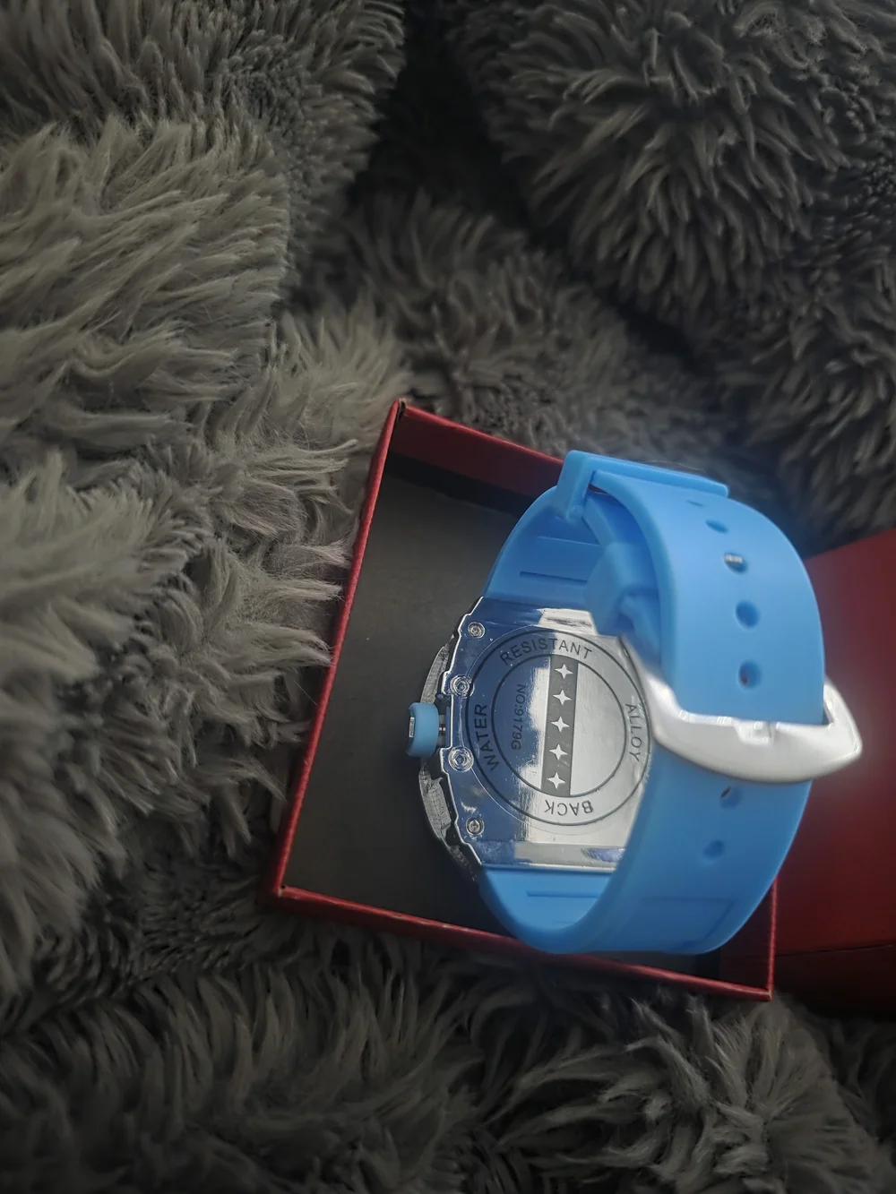 Blue Crystal Accent Skull Dial Watch